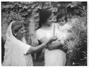 Amma with Rekha and her infant daughter (and author of this book). Although Amma lived to celebrate the birth her first grandchild, she died of a heart attack the following year, at the age of only fifty-four. 