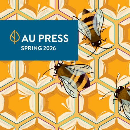 Bees move around a honeycomb made of books