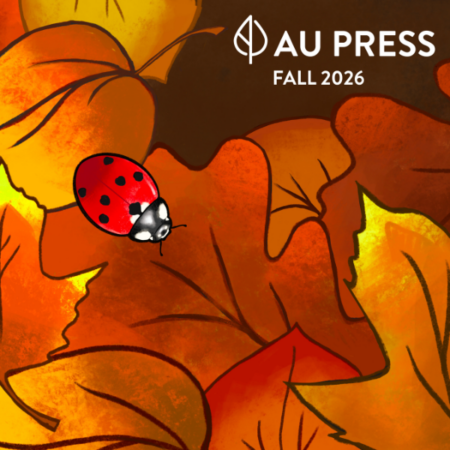 A ladybug crawls across autumn leaves