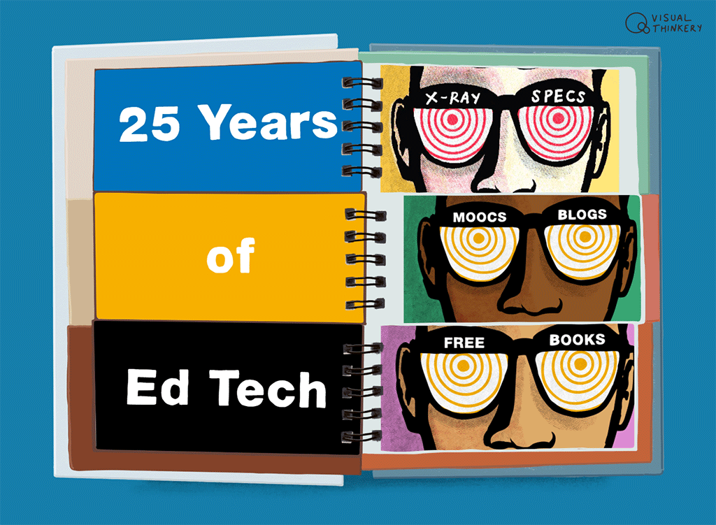 Remix ‘n’ Match notebook for 25 Years of Ed Tech using X-Ray Specs remixes.